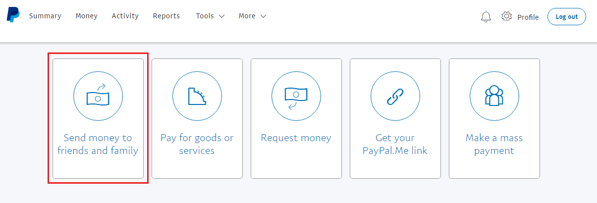 paypal payment option instructions friends send pay using